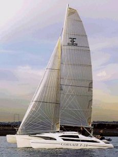 Corsair 28 sailboat under sail
