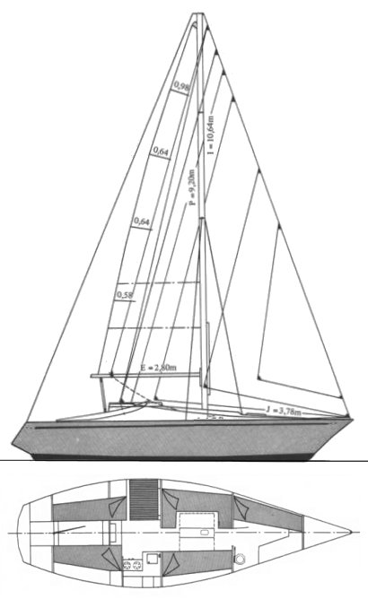 Costantini 30 sailboat under sail
