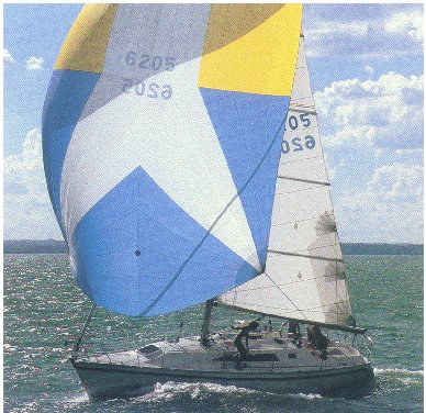 Cs 36 merlin sailboat under sail