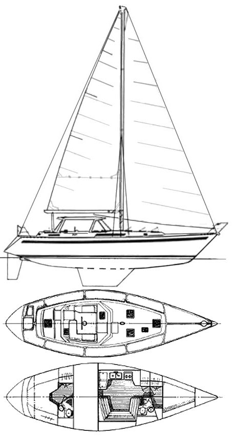 Csy 42 ph sailboat under sail