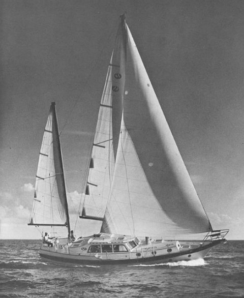Csy 44 pilot house sailboat under sail