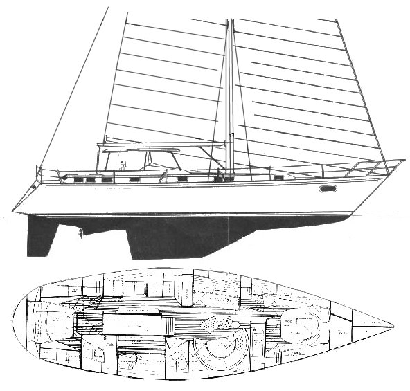 Csy 51 sailboat under sail