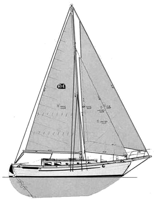 Ct 38 sailboat under sail