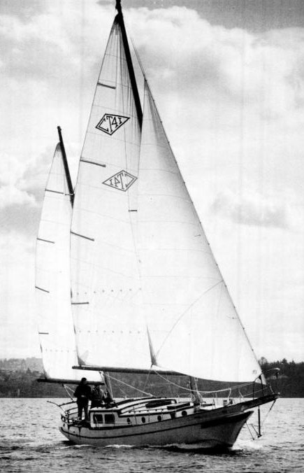 Ct 41 sailboat under sail
