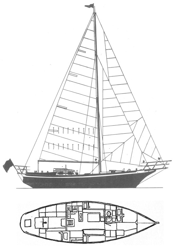 Cuttyhunk 41 sailboat under sail