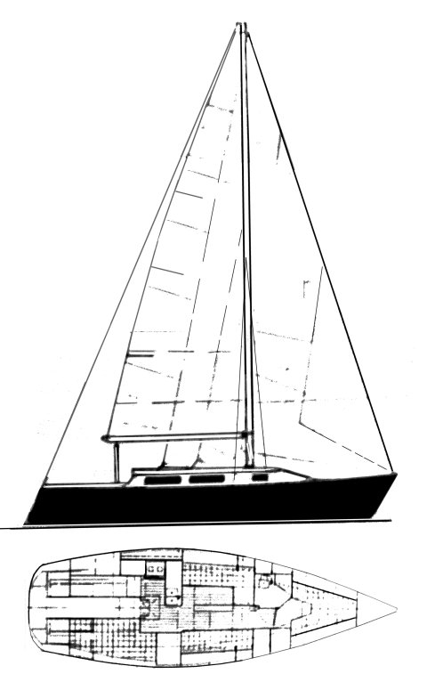 Davidson 35 sailboat under sail