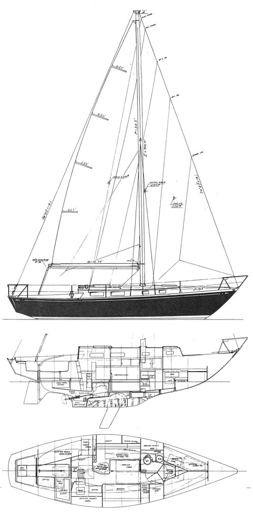 Deb 33 sailboat under sail