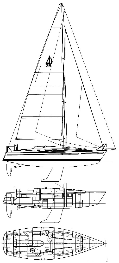 Dehler 35 cws sailboat under sail