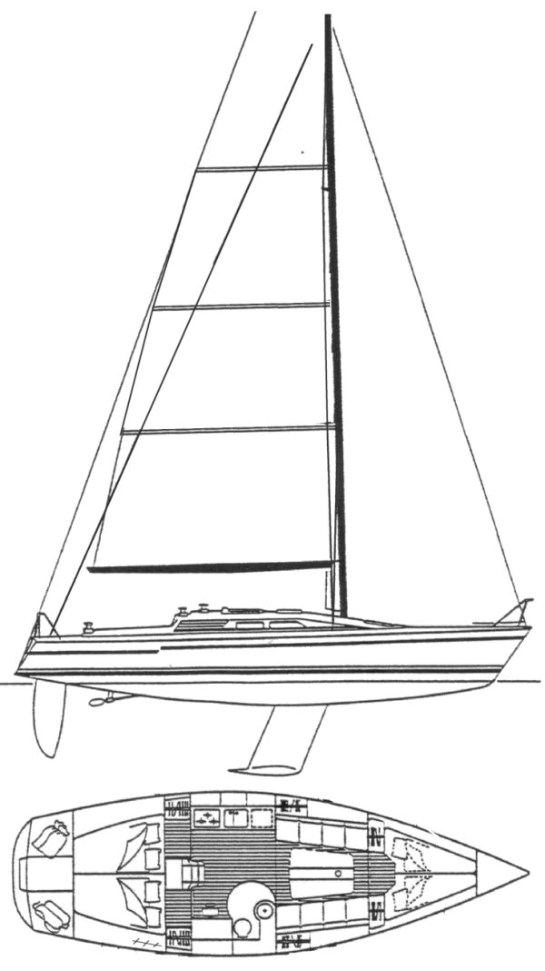 Dehler 36 db sailboat under sail