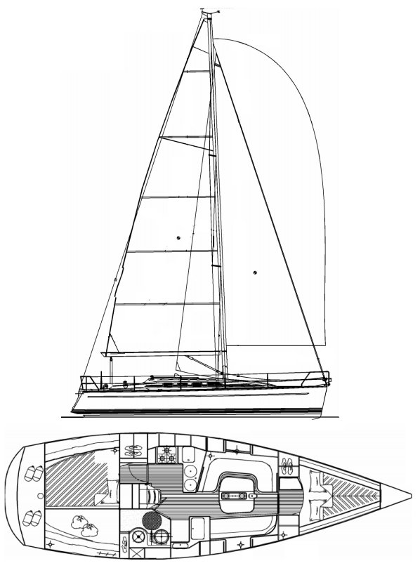 Dehler 36 sq sailboat under sail