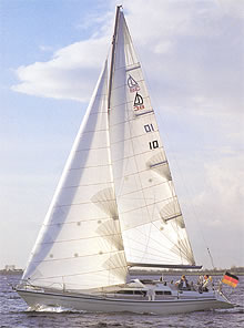 Dehler 38 sailboat under sail