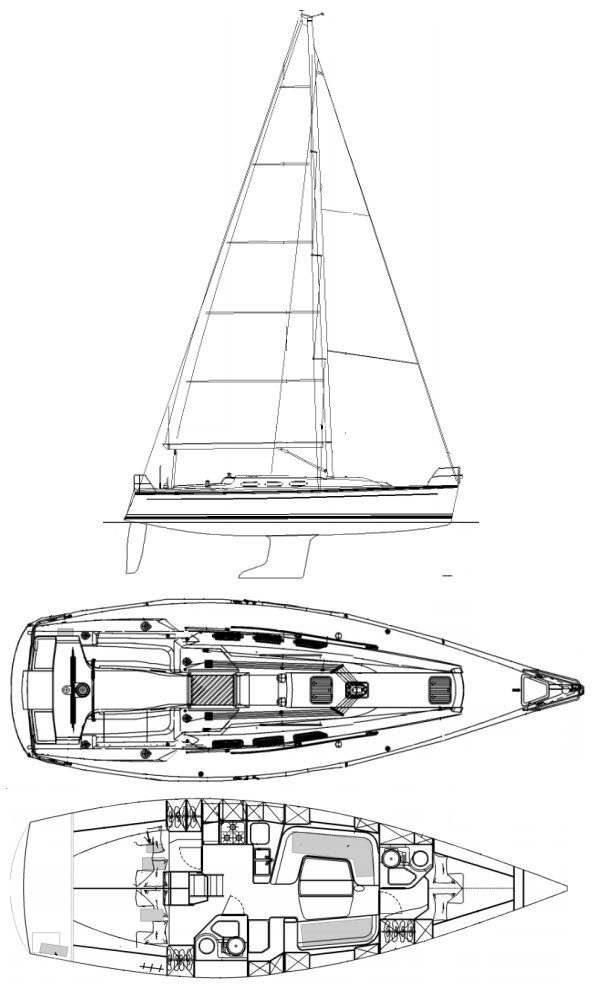 Dehler 39 sailboat under sail