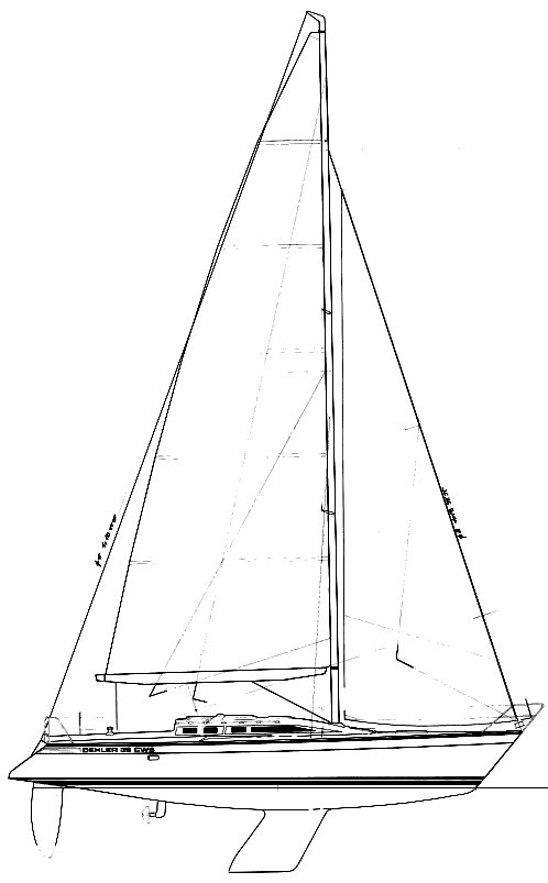 Dehler 39 cws sailboat under sail