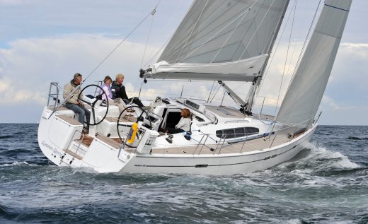 Dehler 45 sailboat under sail