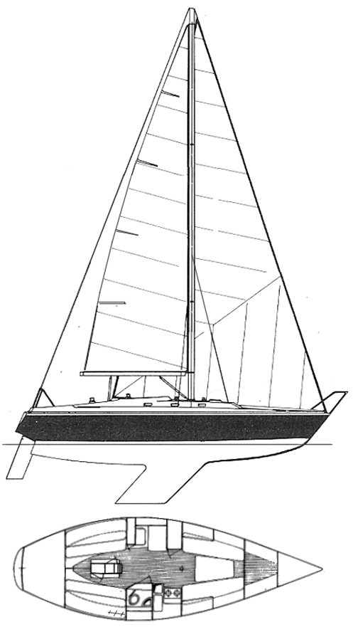 Delph 32 sailboat under sail