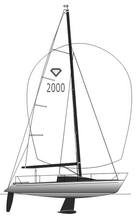 Diamant 2000 sailboat under sail