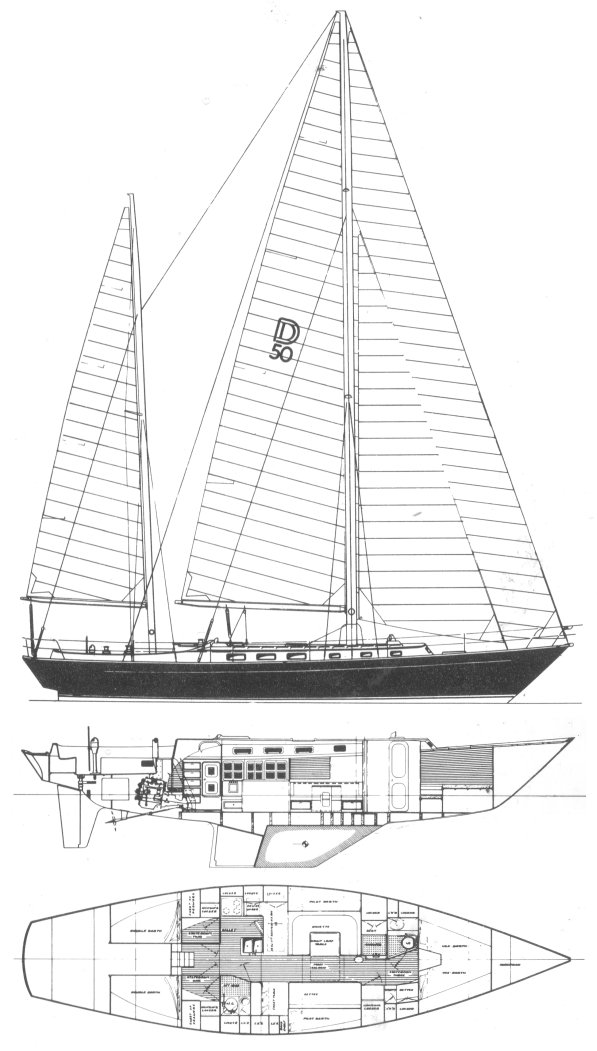 Dickerson 50 sailboat under sail