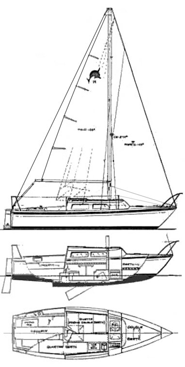 Dolphin 25 helms sailboat under sail