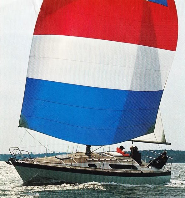 Dolphin 31 sailboat under sail