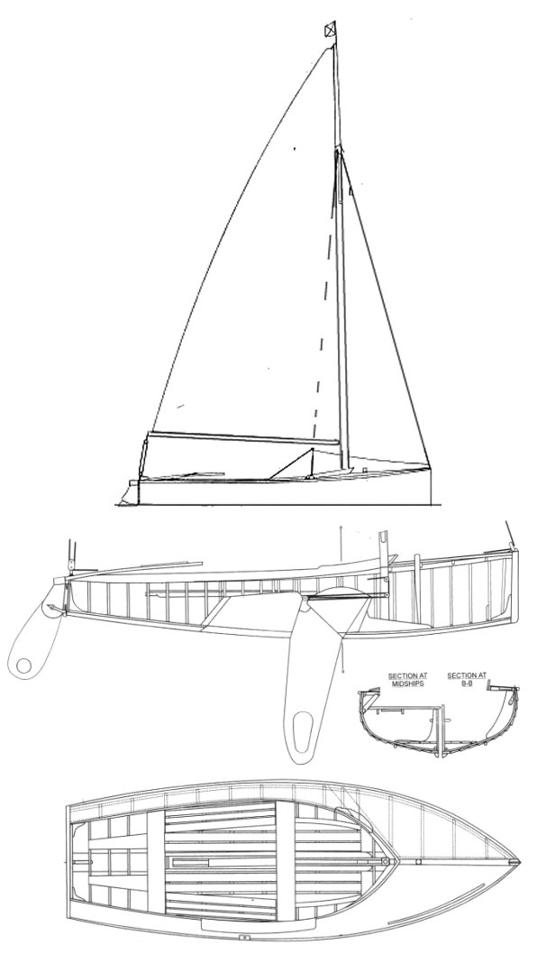 Dragonfly one design sailboat under sail