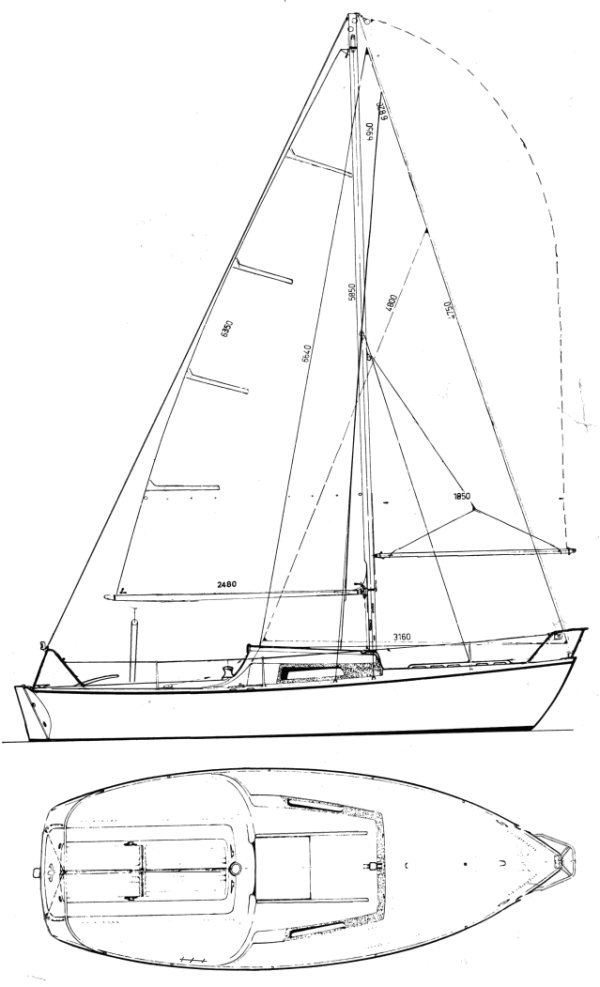 Draijer 570 sailboat under sail