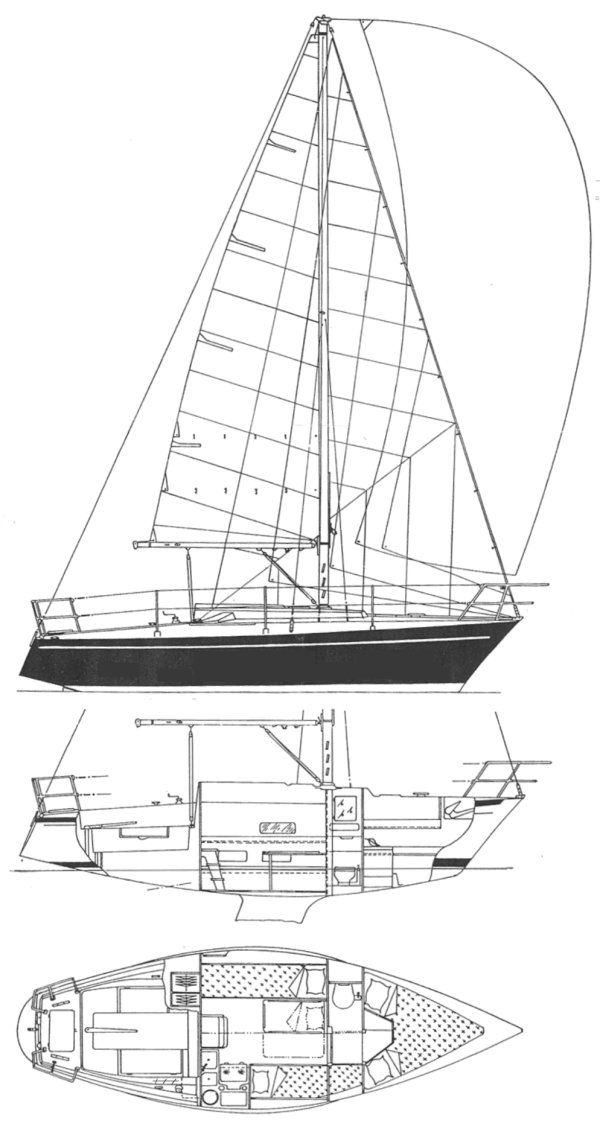 Dufour 27 sailboat under sail