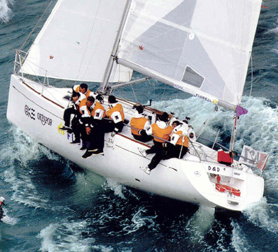Dufour 334 trophy sailboat under sail