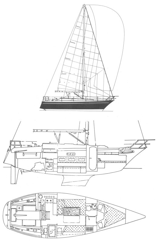 Dufour 34 sailboat under sail