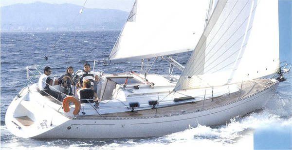 Dufour classic 35 sailboat under sail
