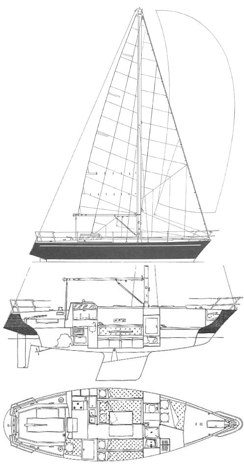 Dufour 35 sailboat under sail
