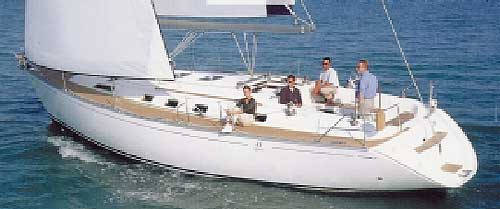 Dufour classic 43 sailboat under sail
