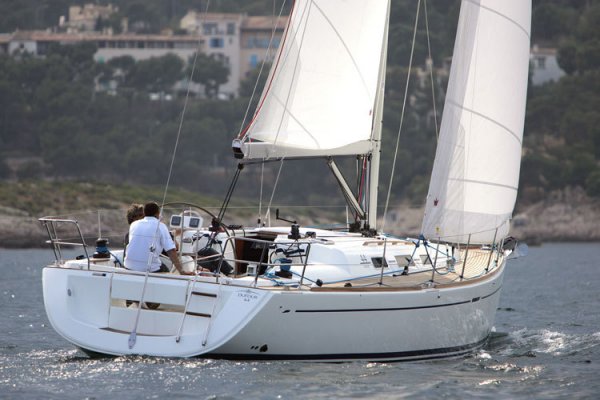 Dufour 44 performance sailboat under sail