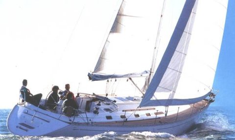 Dufour classic 45 sailboat under sail