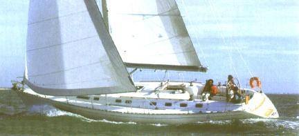 Dufour classic 50 sailboat under sail