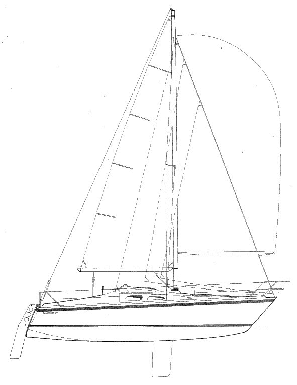 Duncanson 25 sailboat under sail