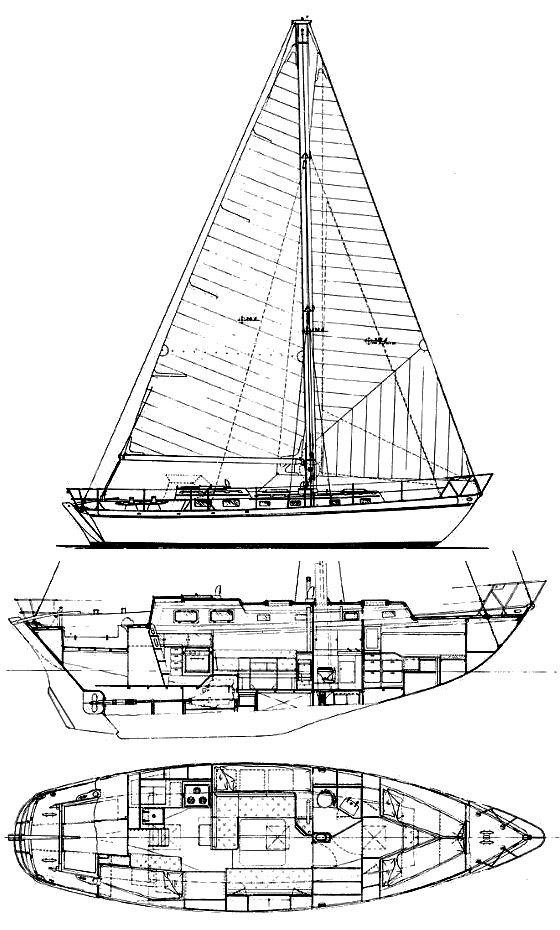 Durbeck 38 sailboat under sail