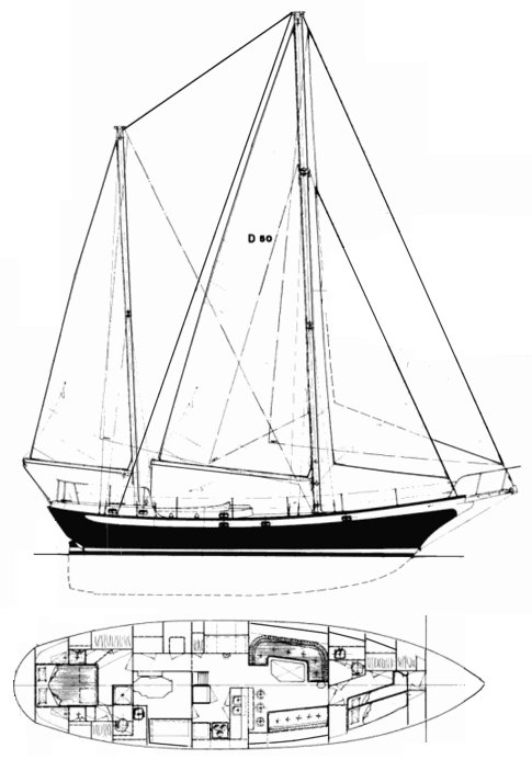 Durbeck 50 sailboat under sail