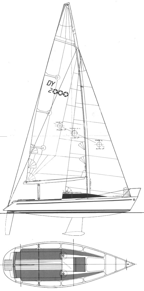 Dynamic 2000 sailboat under sail