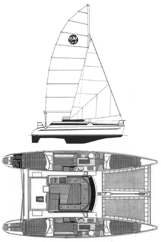 Edel cat 35 1 adventure 10m sailboat under sail