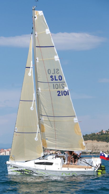 Elan 210 sailboat under sail