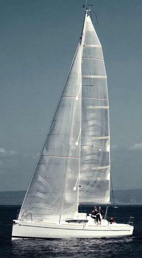 Elan 310 sailboat under sail