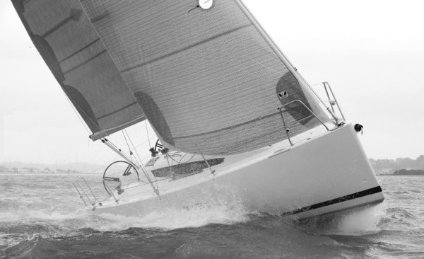 Elan 320 sailboat under sail