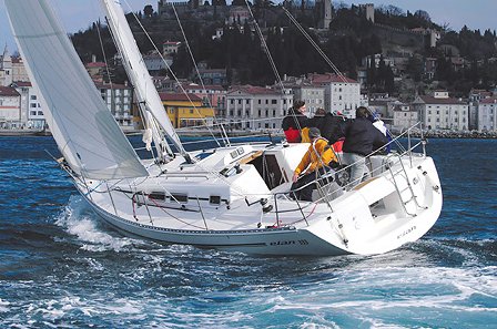 Elan 333 sailboat under sail