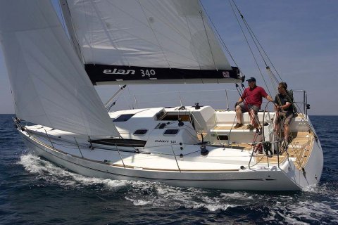 Elan 340 sailboat under sail
