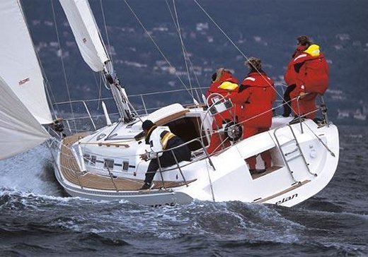 Elan 362 sailboat under sail