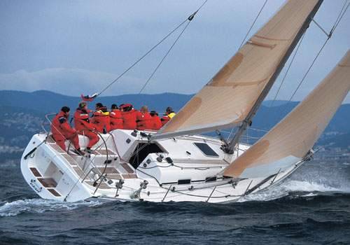 Elan 40 sailboat under sail