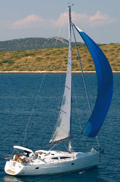 Elan impression 384 sailboat under sail