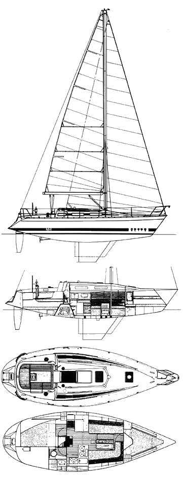 Elite 324 sailboat under sail