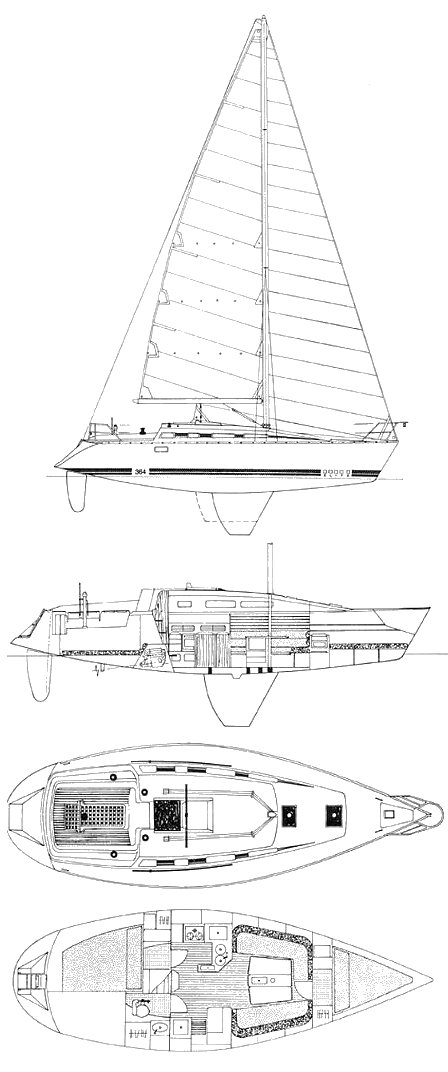Elite 364 sailboat under sail