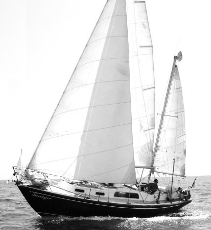 Elizabethan 31 ketch sailboat under sail